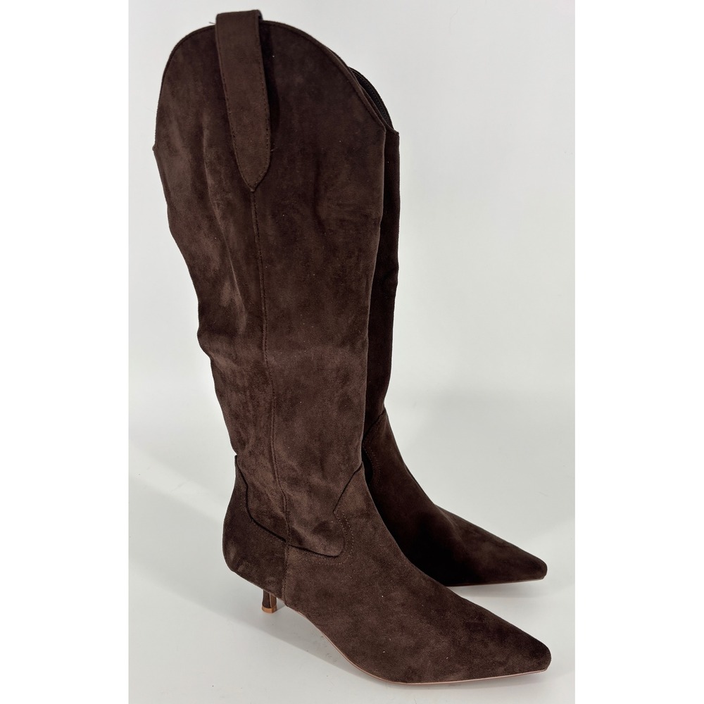 Steven By Steve Madden Britt Knee High Boot Brown Women Size 9 Pointed Toe Suede